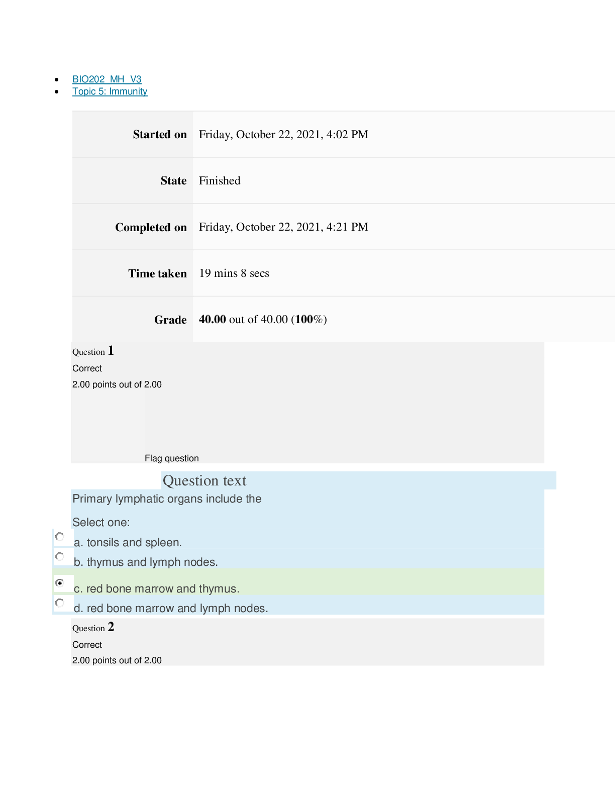 Preview image for  BIO202_MH_V3  Topic 5: Immunity NEWEST UPDATED 2022-2023
